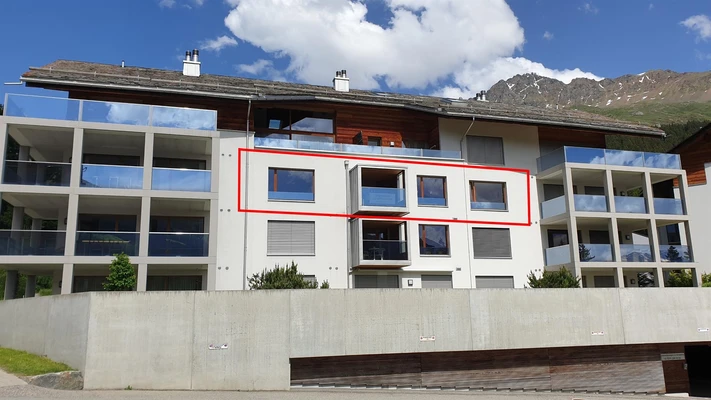 3.5 Zimmer Whg. Valbella aussen eingezeichnet